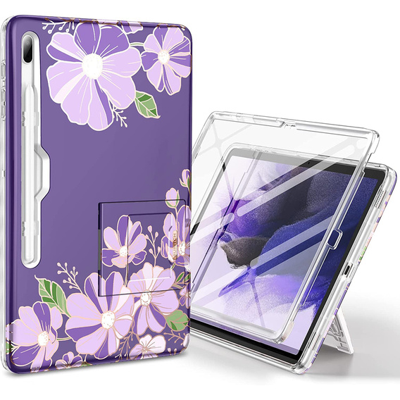 Etui Do Samsung Galaxy Tab S Fe Suritch Full Body Flowers Fioletowe