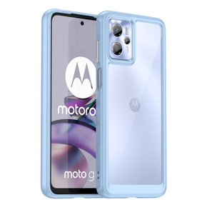 Etui do Motorola Moto G13 / G23, Fusion Hybrid, przezroczyste / niebieskie