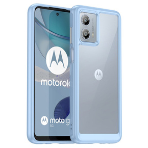 Etui do Motorola Moto G53 5G, Fusion Hybrid, przezroczyste / niebieskie
