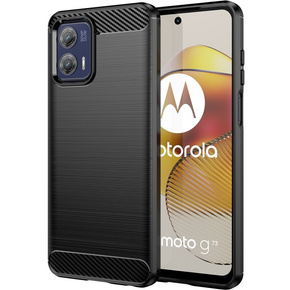 Etui do Motorola Moto G73 5G, Karbon, czarne