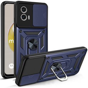 Etui pancerne do Motorola Moto G73 5G, CamShield Slide, niebieskie