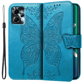 Etui z klapką do Motorola Moto G23 4G / G13 4G, Butterfly, niebieskie