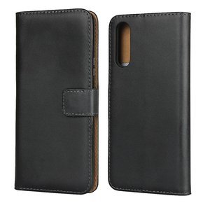 Etui z klapką do Sony Xperia 10 II, Case Genuine Leather, czarne
