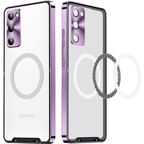 Etui z ochroną aparatu do Samsung Galaxy S20 FE, CamShield MagSafe, przezroczyste / fioletowe