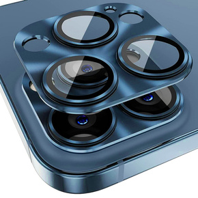 Osłona ze szkłem na obiektyw do iPhone 15 Pro / 15 Pro Max, ERBORD, niebieska