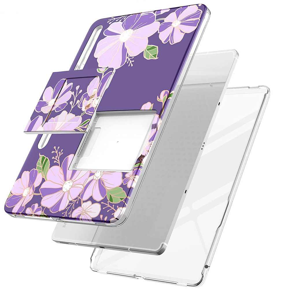 Etui Do Samsung Galaxy Tab S Fe Suritch Full Body Flowers Fioletowe