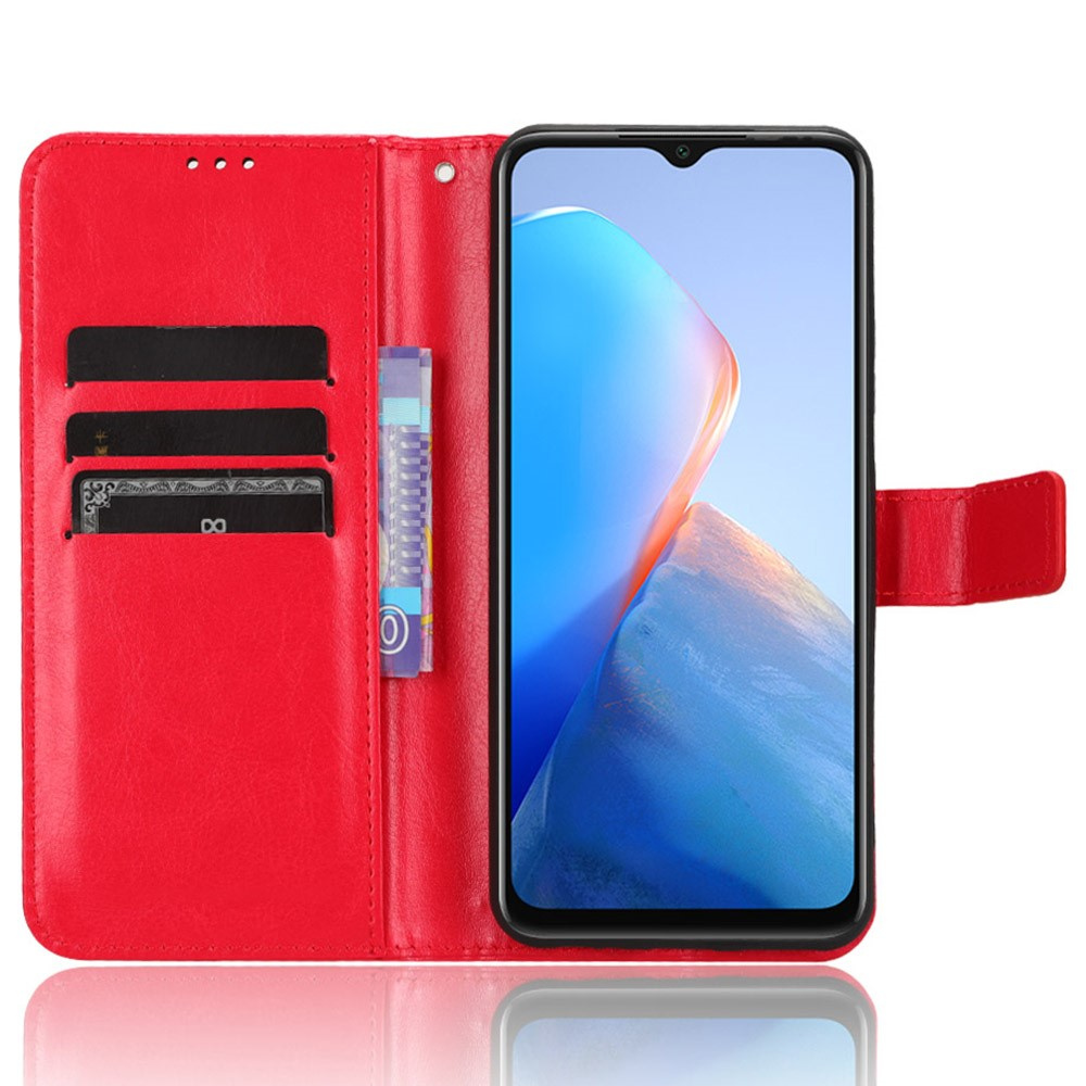 Etui z klapką do Infinix Smart 7 HD 4G Crazy Horse Wallet czerwone