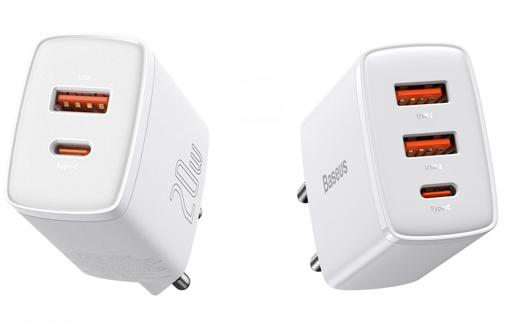 Biała ładowarka sieciowa Baseus