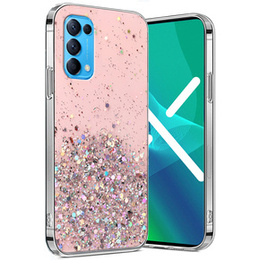 Etui do OPPO Reno 5 5G, Glittery, różowe