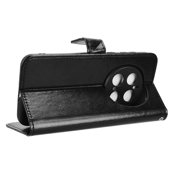 Etui z klapką do Honor Magic 7 Pro, Crazy Horse Wallet, czarne