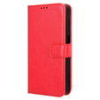 Etui z klapką do Samsung Galaxy M55 5G, Crazy Horse Wallet, czerwone