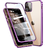 Etui do iPhone 11 Pro Max, Magnetic Dual Glass, fioletowe