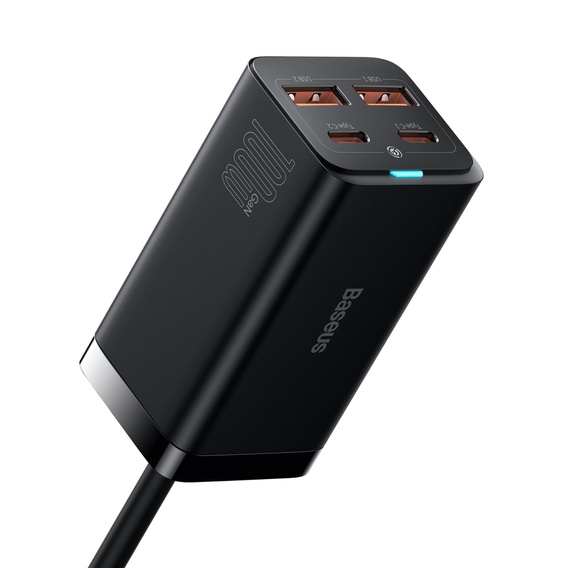 Baseus ładowarka sieciowa GaN3 Pro 100 W, 2× USB-C + 2× USB - czarna