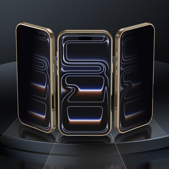 Etui do iPhone 17, ze szkłem prywatyzującym, do MagSafe – złote