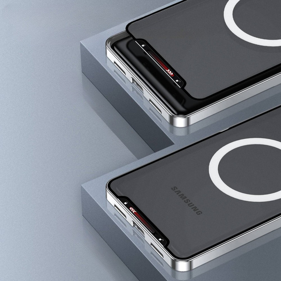 Etui z ochroną aparatu do Samsung Galaxy S20 FE, CamShield MagSafe, przezroczyste / srebrne