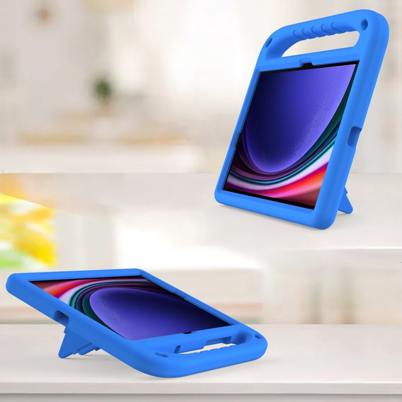 Etui dla dzieci do Samsung Galaxy Tab S10 Lite / S10 FE / S9 FE, z uchwytem, niebieskie