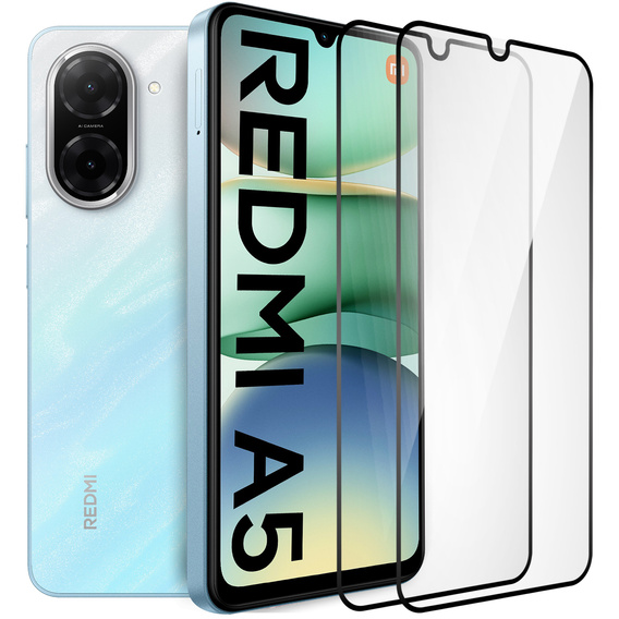 2x Szkło Hartowane do Xiaomi Redmi A5, ERBORD 3D pełne, szybka na cały ekran