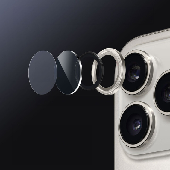 2x Szkło na aparat ERBORD OPTIK Pro do iPhone 17 Pro / 17 Pro Max, tytanowe szare