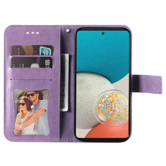 Etui z klapką do Samsung Galaxy A53 5G, Mandala, fioletowe