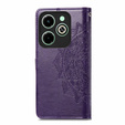 Etui z klapką do Infinix Hot 40i, Mandala, fioletowe