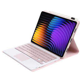 Etui z klawiaturą do Xiaomi Pad 7 / 7 Pro, TouchPad, różowe