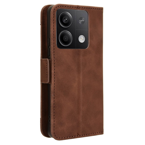 Etui z klapką do Xiaomi Redmi Note 13 5G, Card Slot, brązowe