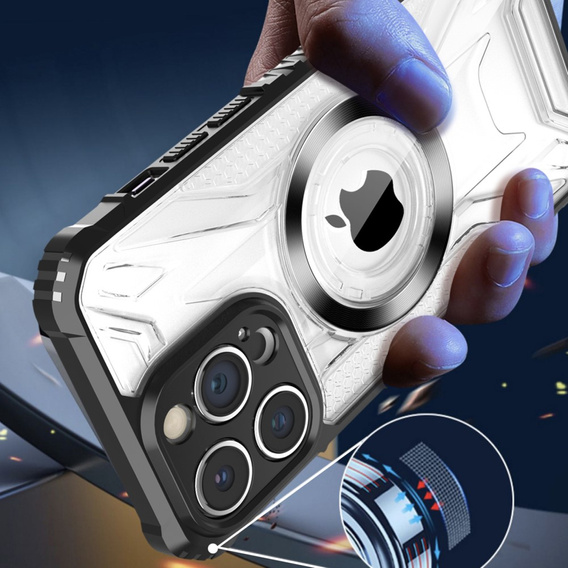 Etui Dropproof do MagSafe do iPhone 15 Pro Max, czarne / przezroczyste