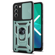 Etui pancerne do Samsung Galaxy S23 Plus, CamShield Slide, zielone