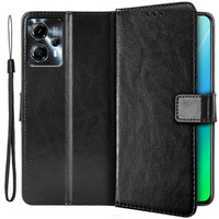 Etui z klapką do Motorola Moto G13 / G23 4G, Crazy Horse Wallet, czarne