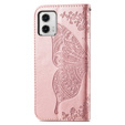 Etui z klapką do Motorola Moto G73 5G, Butterfly, różowe rose gold