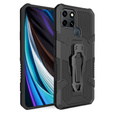 Etui pancerne do Infinix Smart 6, Obudowa Hybrid KickStand Case, Czarne