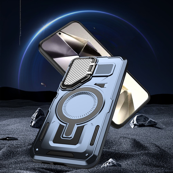 Etui do Samsung Galaxy S24 FE, Military MagSafe with camera protection, niebieskie