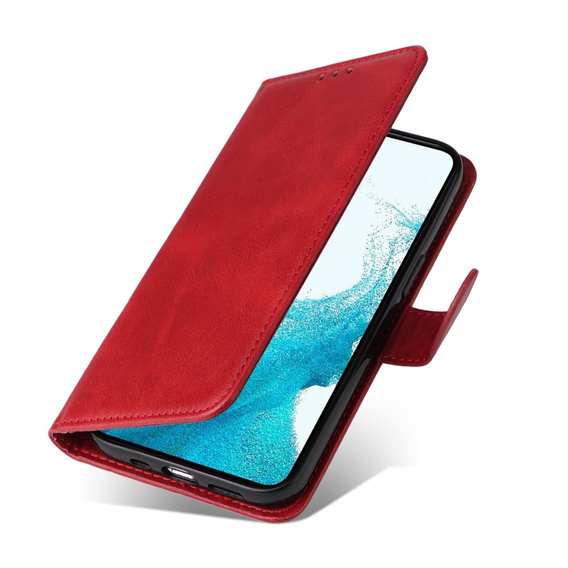 Etui z klapką do Samsung Galaxy A34 5G, Leather Wallet, czerwone