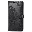 Etui z klapką do Motorola Moto E20/E30/E40, Mandala, czarne