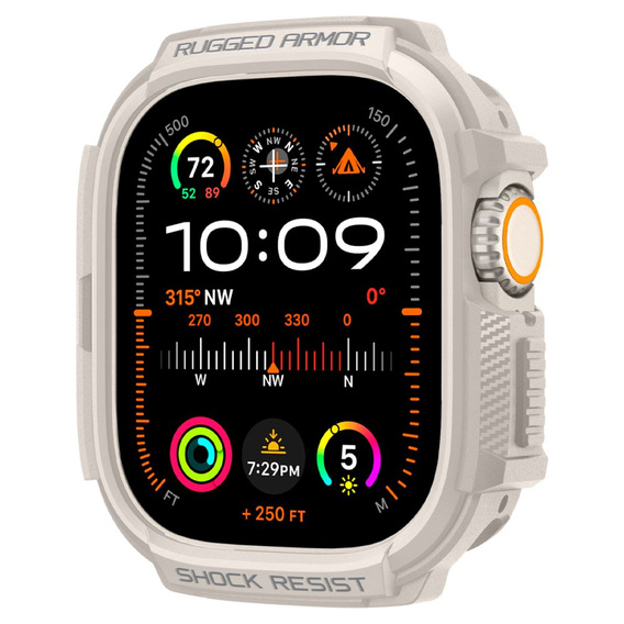 Etui Spigen do Apple Watch Ultra 1/2/3 49mm, Rugged Armor, Beżowy
