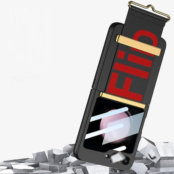Etui do Samsung Galaxy Z Flip7 FE / Z Flip6, Strap Cover, czarne