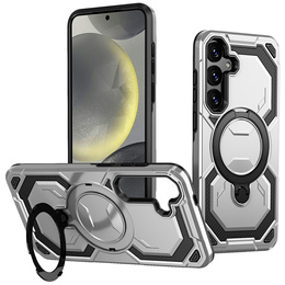 Etui magnetyczne do Samsung Galaxy A57 5G z podstawką, srebrne