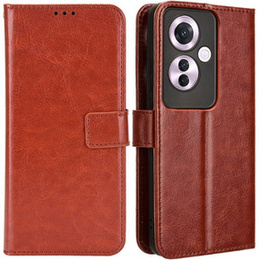 Etui z klapką do Oppo Reno 11F 5G, Crazy Horse Wallet, brązowe