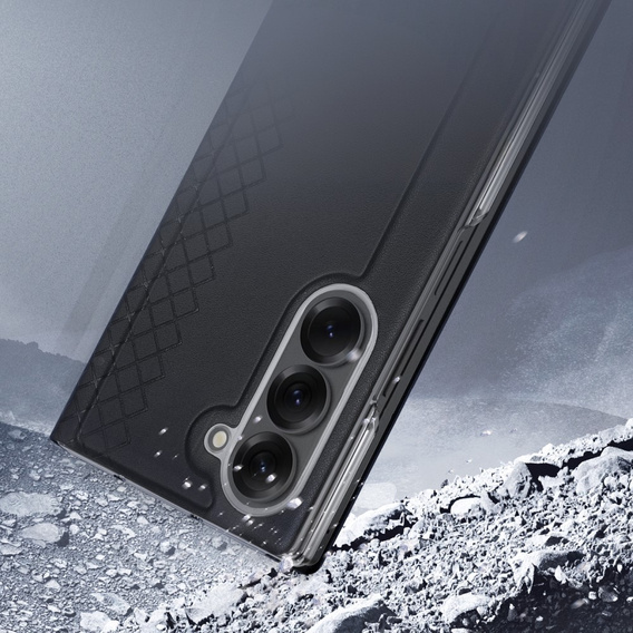 Etui Dux Ducis Bril Series do Samsung Galaxy Z Fold7 5G – czarne, skórzane, z funkcją podstawki