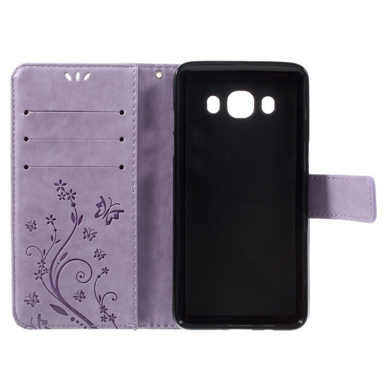 Etui z klapką do Samsung Galaxy J5 2016, Butterfly, fioletowe