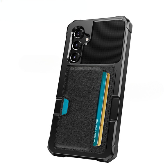 Etui do Samsung Galaxy A55 5G, Card Holder Kickstand, czarne