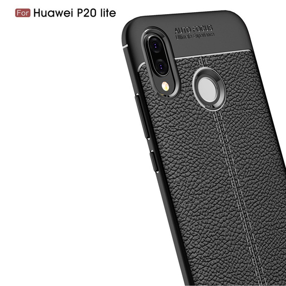 Czarne Etui Football Grain TPU Case do Huawei P20 Lite