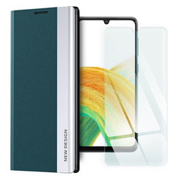 Zestaw Etui Side Magnetic do Samsung Galaxy A33 5G, Zielone + szkło