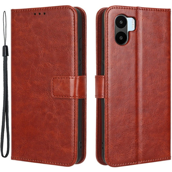 Etui z klapką do Xiaomi Redmi A1 4G / A2 4G, Crazy Horse Wallet, brązowe