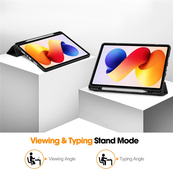 Etui z klapką do Xiaomi Redmi Pad 2 Pro, Smartcase, czarne