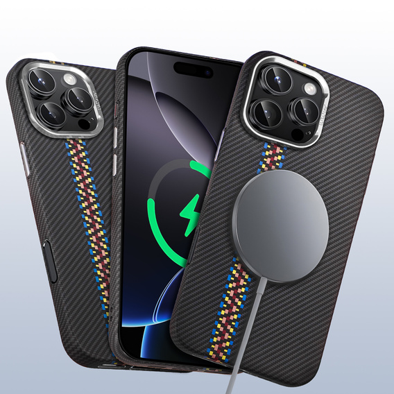 Etui do iPhone 16 Pro Max, Carbon Fiber MagSafe, czarne