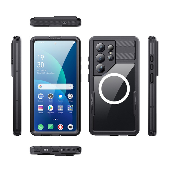 Etui wodoodporne do Samsung Galaxy S26 Ultra, Redpepper, do MagSafe, czarne