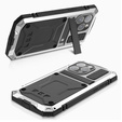 Etui do iPhone 15 Pro, R-JUST, pancerne, srebrne / czarne