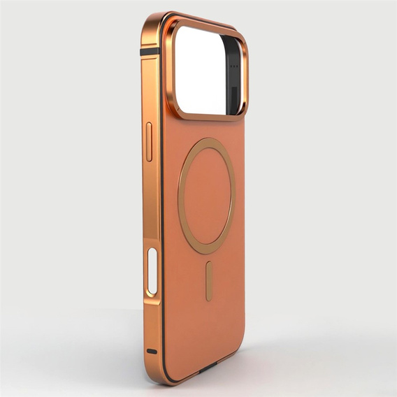 Etui do iPhone 17 Pro, Metal Frame, do MagSafe – pomarańczowe