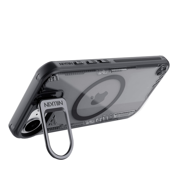 Etui do iPhone 16e, pancerne Nillkin, Icelade Prop, do Magsafe, czarne